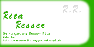 rita resser business card